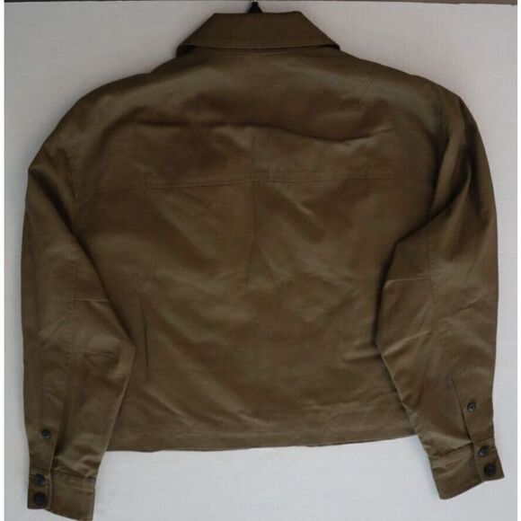 Rag & Bone WAW22P2008 Women's Sz XS Dark Khaki Cropped Jessie Shirt Jacket $525 - Picture 11 of 12